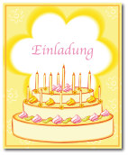 Geburtstagseinladung Faltkarte, Vorlage zum ausdrucken, Text: Einladung